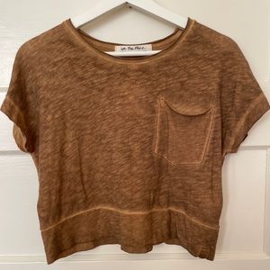 Free people brown cropped tee